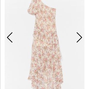 Nasty Gal Floral One Shoulder Maxi